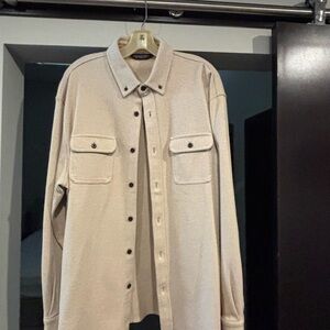 Roundtree & Yorke Casual Button Down Shirt - Cream